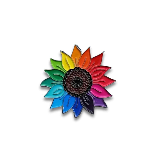 Rainbow Sunflower Acrylic Pin - Velora