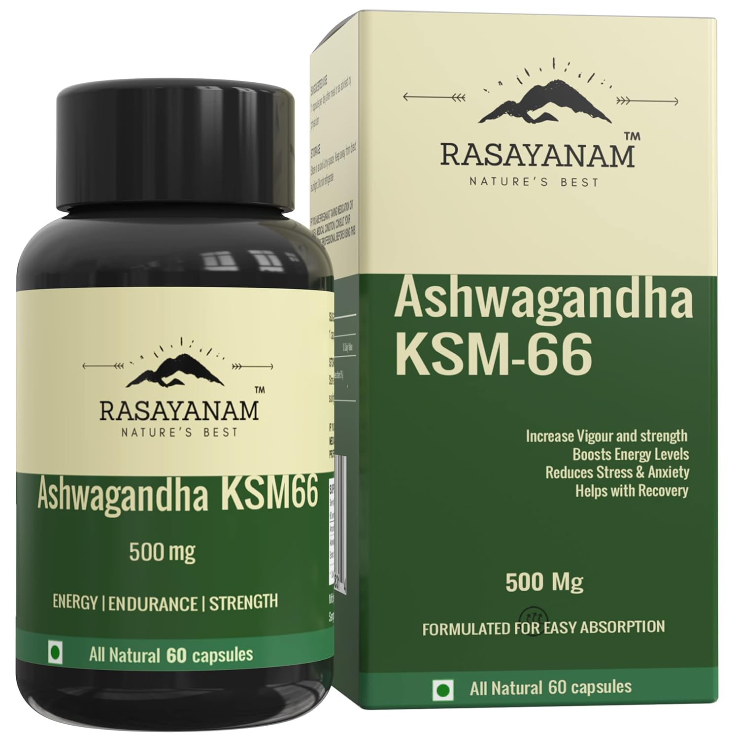 Rasayanam Ashwagandha KSM-66 Capsules - Velora Luxury Fashion