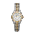 Relic by Fossil Womens Queens Court Three-Hand Date Silver and Gold Two-Tone Stainless Steel Bracelet Dress Watch (Model: ZR11775) - Velora Luxury Fashion