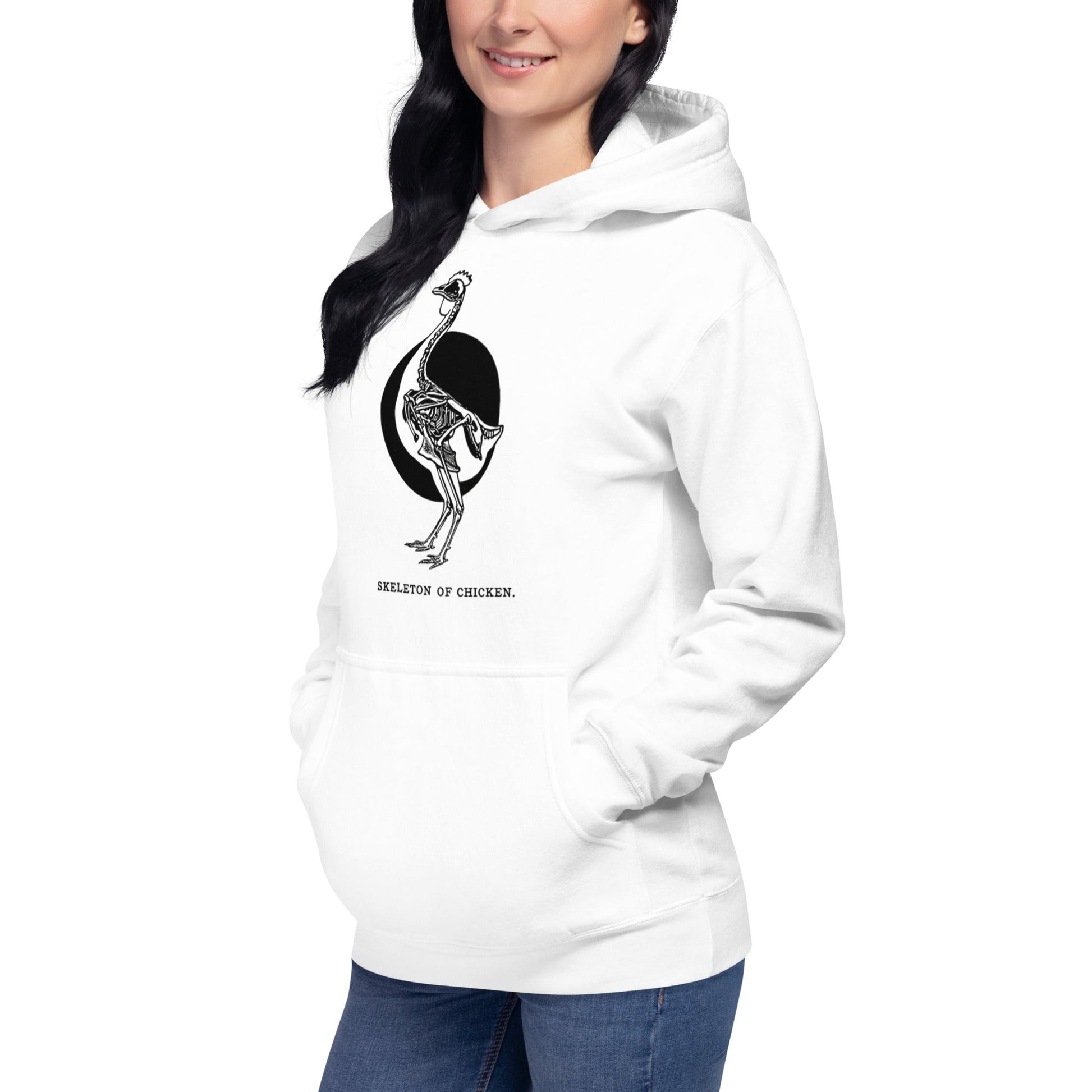 Retro Chicken Skeleton Unisex Premium Bunny Hug (Hoodie) - Velora Luxury Fashion