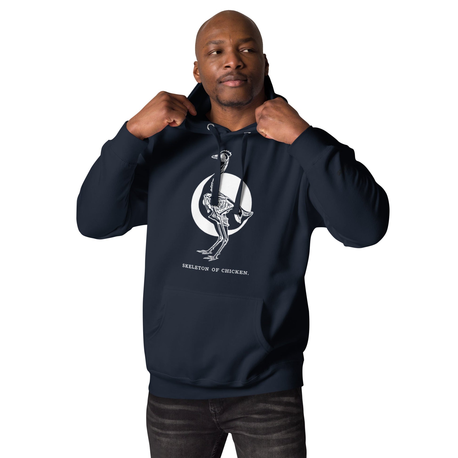 Retro Chicken Skeleton Unisex Premium Bunny Hug (Hoodie) - Velora Luxury Fashion