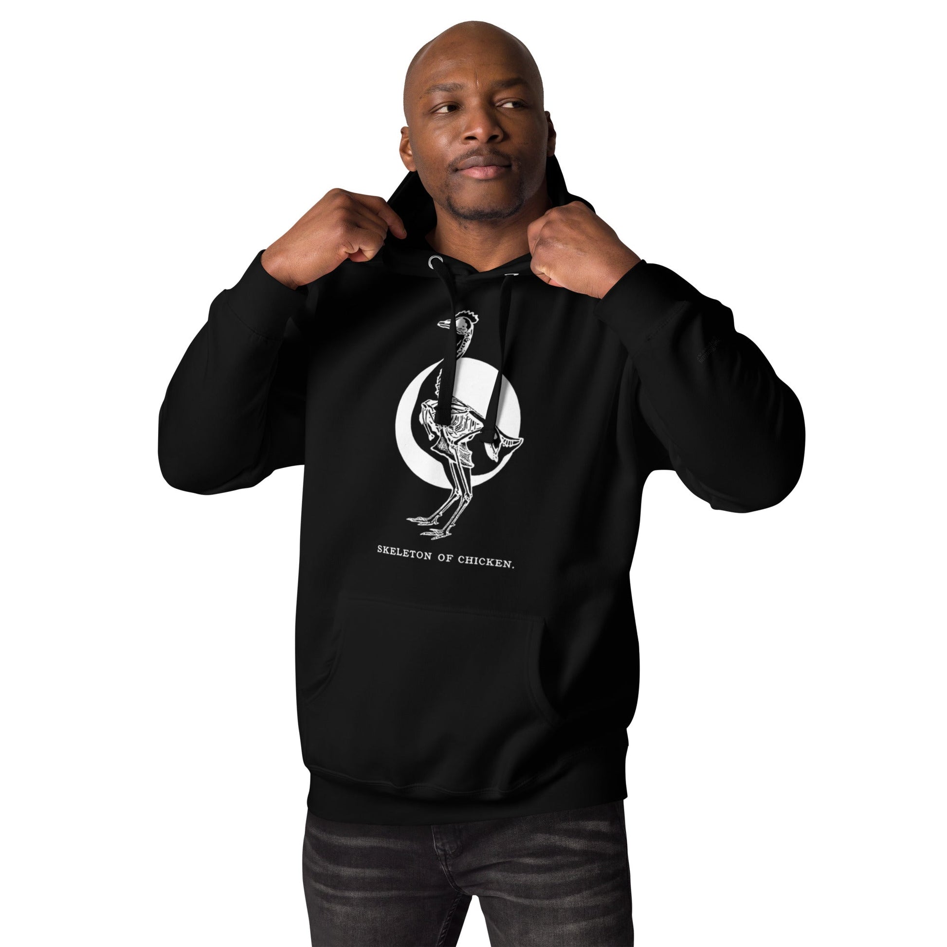 Retro Chicken Skeleton Unisex Premium Bunny Hug (Hoodie) - Velora Luxury Fashion