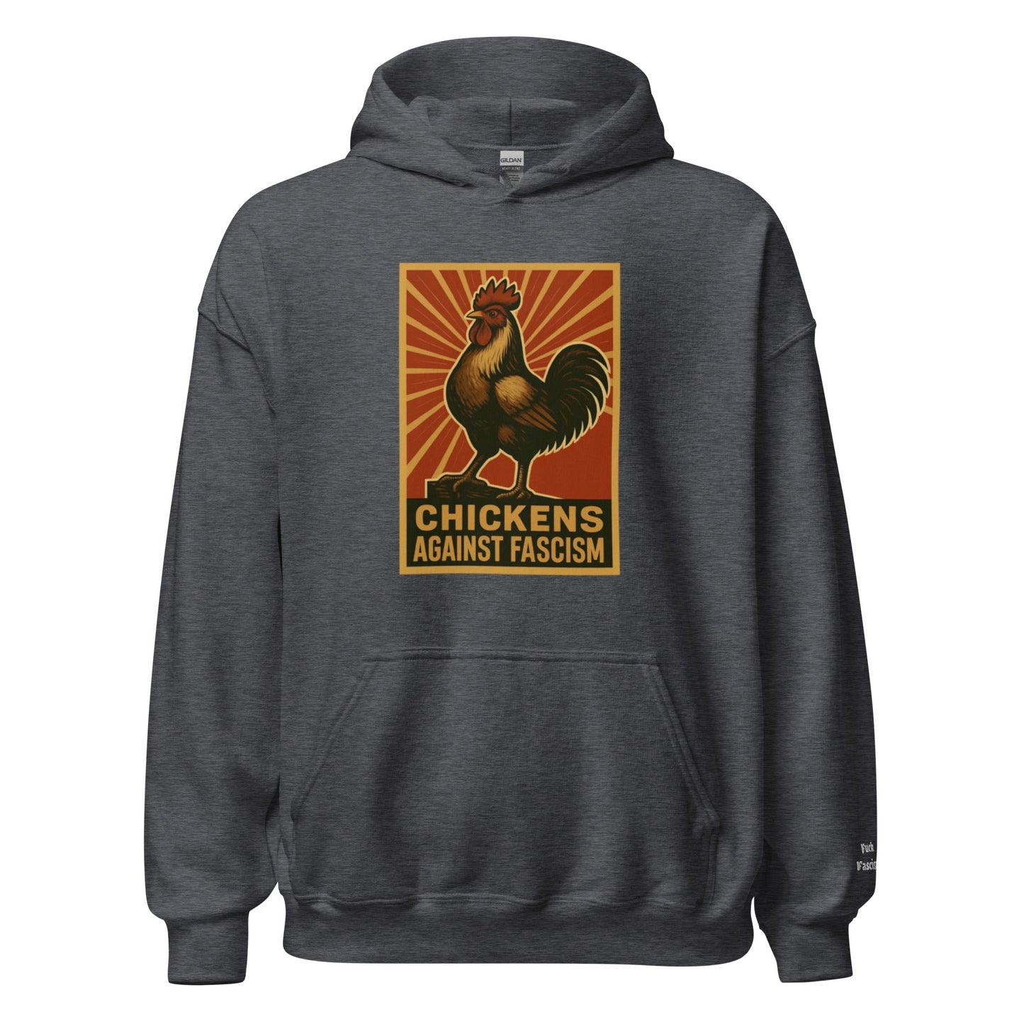 Retro Chickens Against Fascism Unisex Bunny Hug (Hoodie) - Velora Luxury Fashion