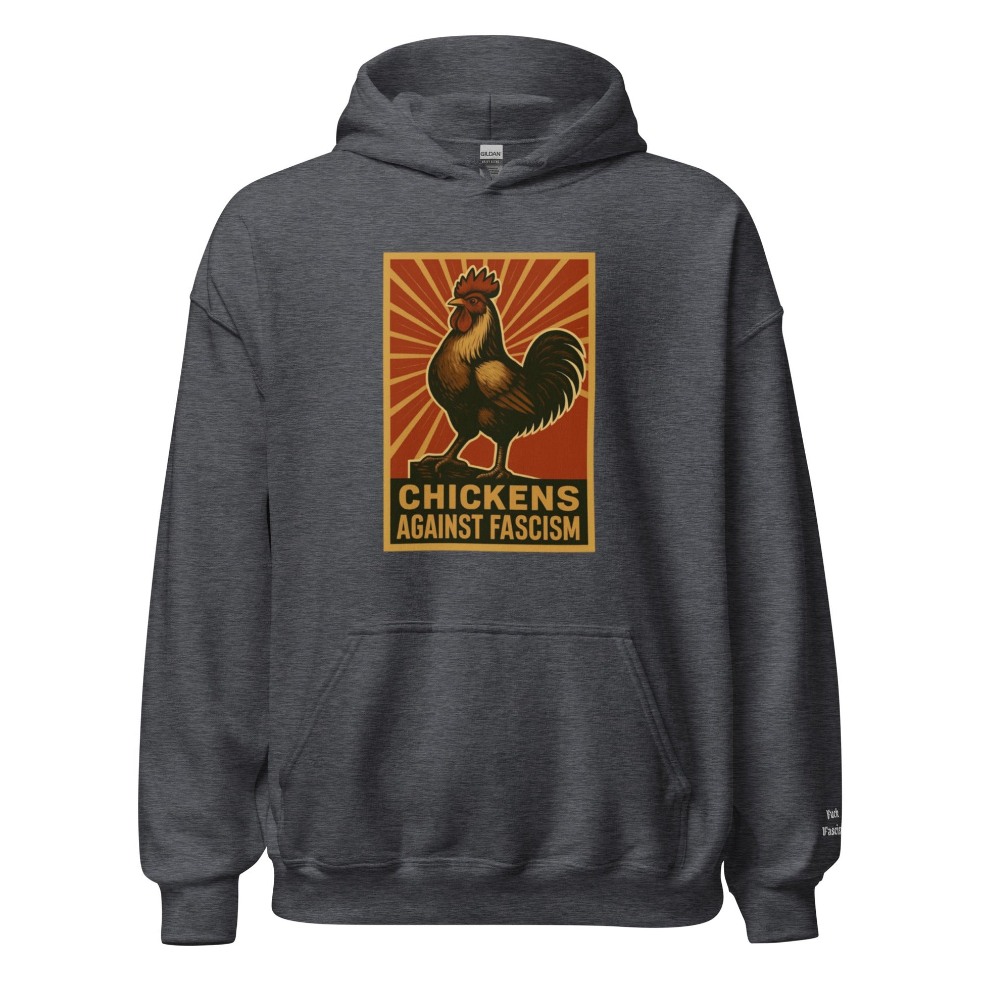 Retro Chickens Against Fascism Unisex Bunny Hug (Hoodie) - Velora Luxury Fashion