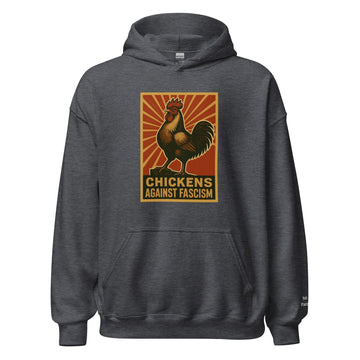 Retro Chickens Against Fascism Unisex Bunny Hug (Hoodie) - Velora Luxury Fashion