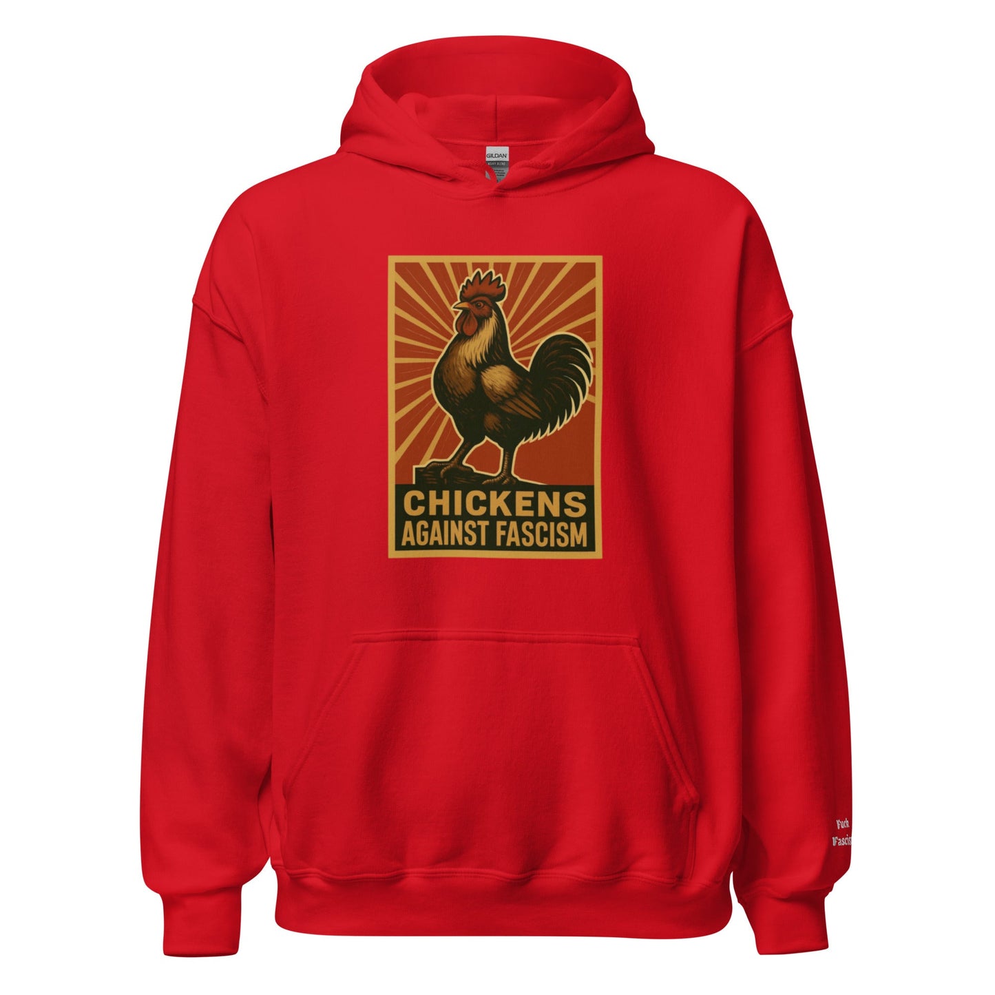Retro Chickens Against Fascism Unisex Bunny Hug (Hoodie) - Velora Luxury Fashion