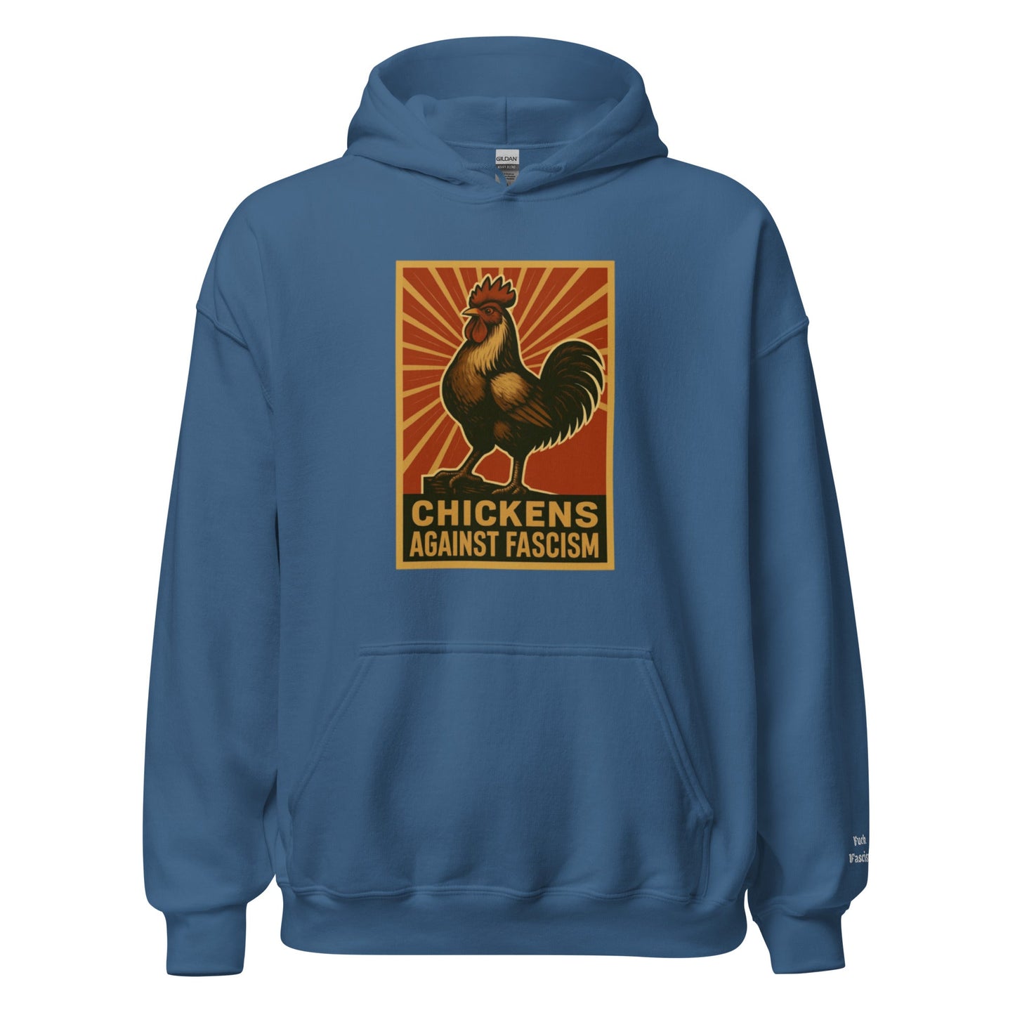 Retro Chickens Against Fascism Unisex Bunny Hug (Hoodie) - Velora Luxury Fashion