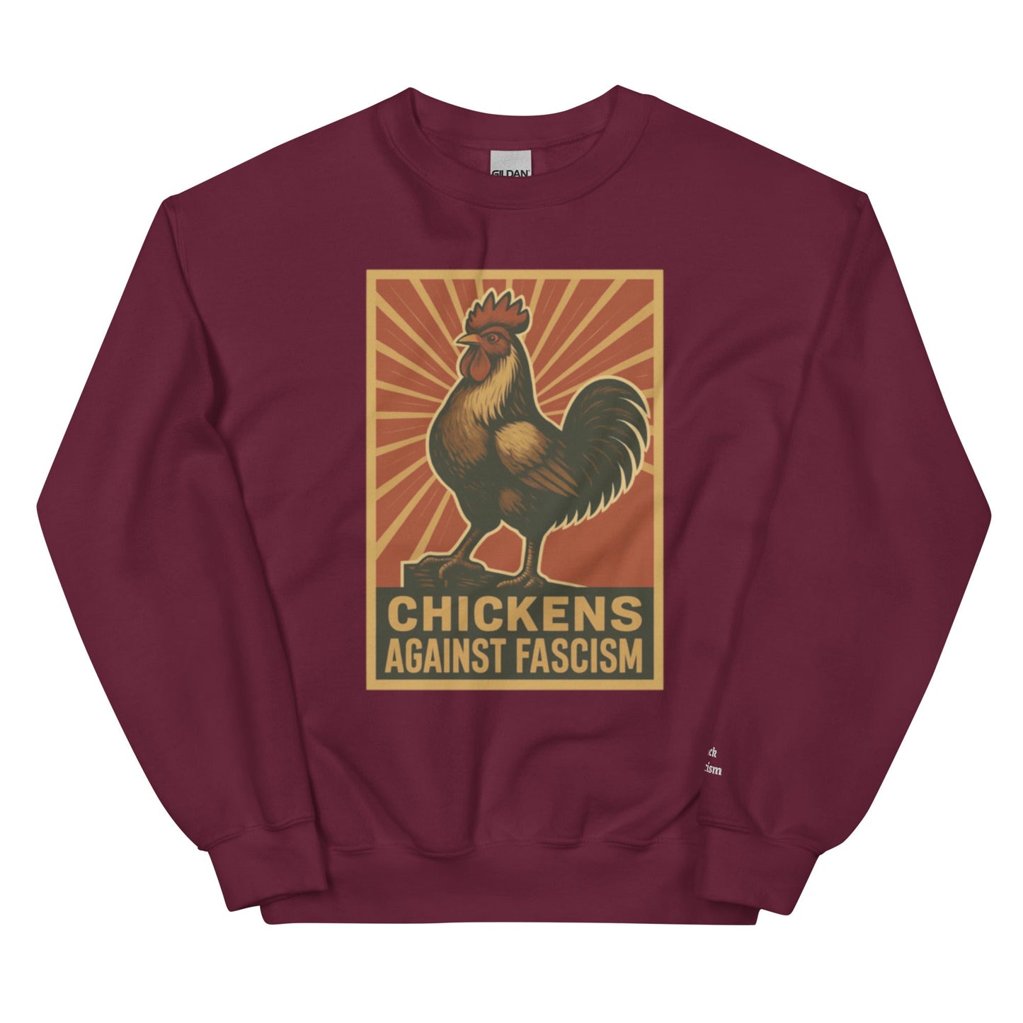 Retro Chickens Against Fascism Unisex Sweatshirt - Velora Luxury Fashion