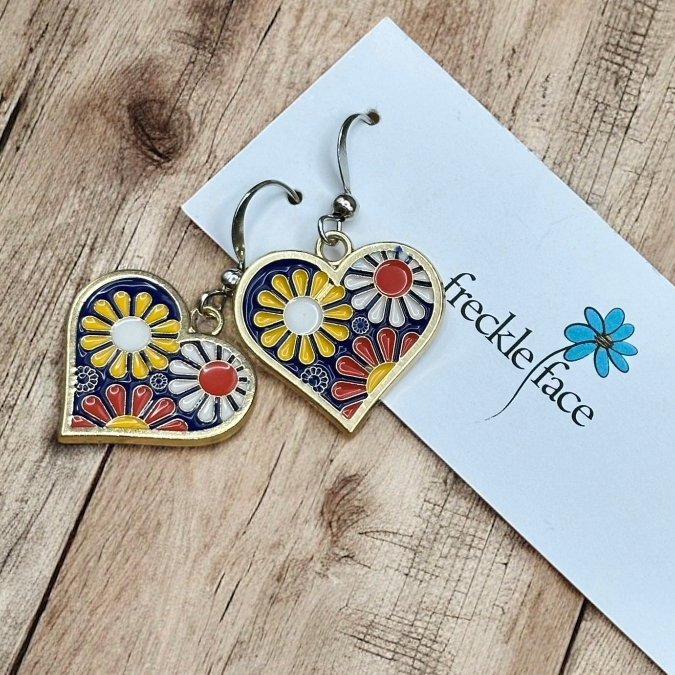Retro Flower Power Earrings – Colorful Enamel Dangles, Hypoallergenic & Lightweight - Velora Luxury Fashion