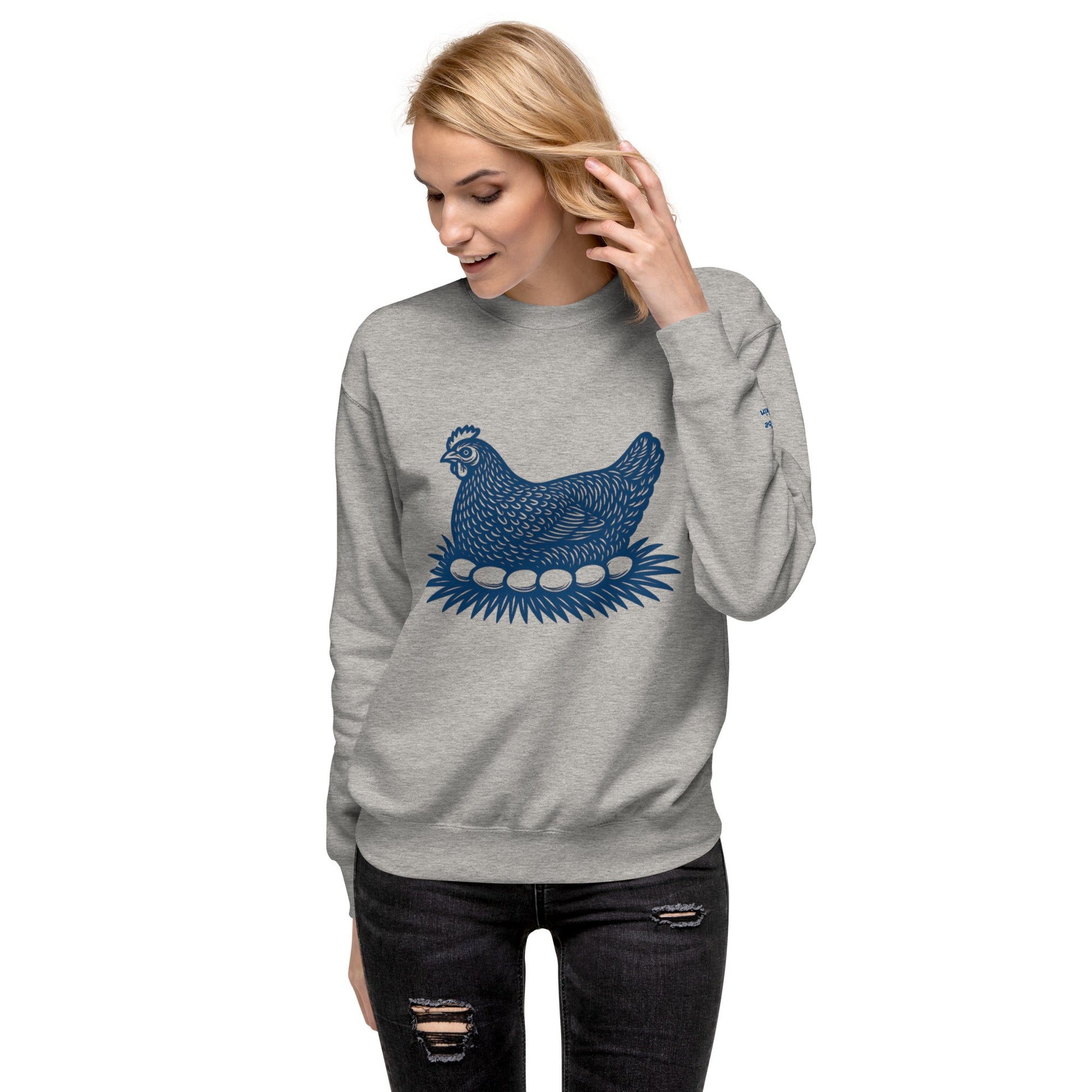 Retro Hen Unisex Premium Sweatshirt - Velora Luxury Fashion