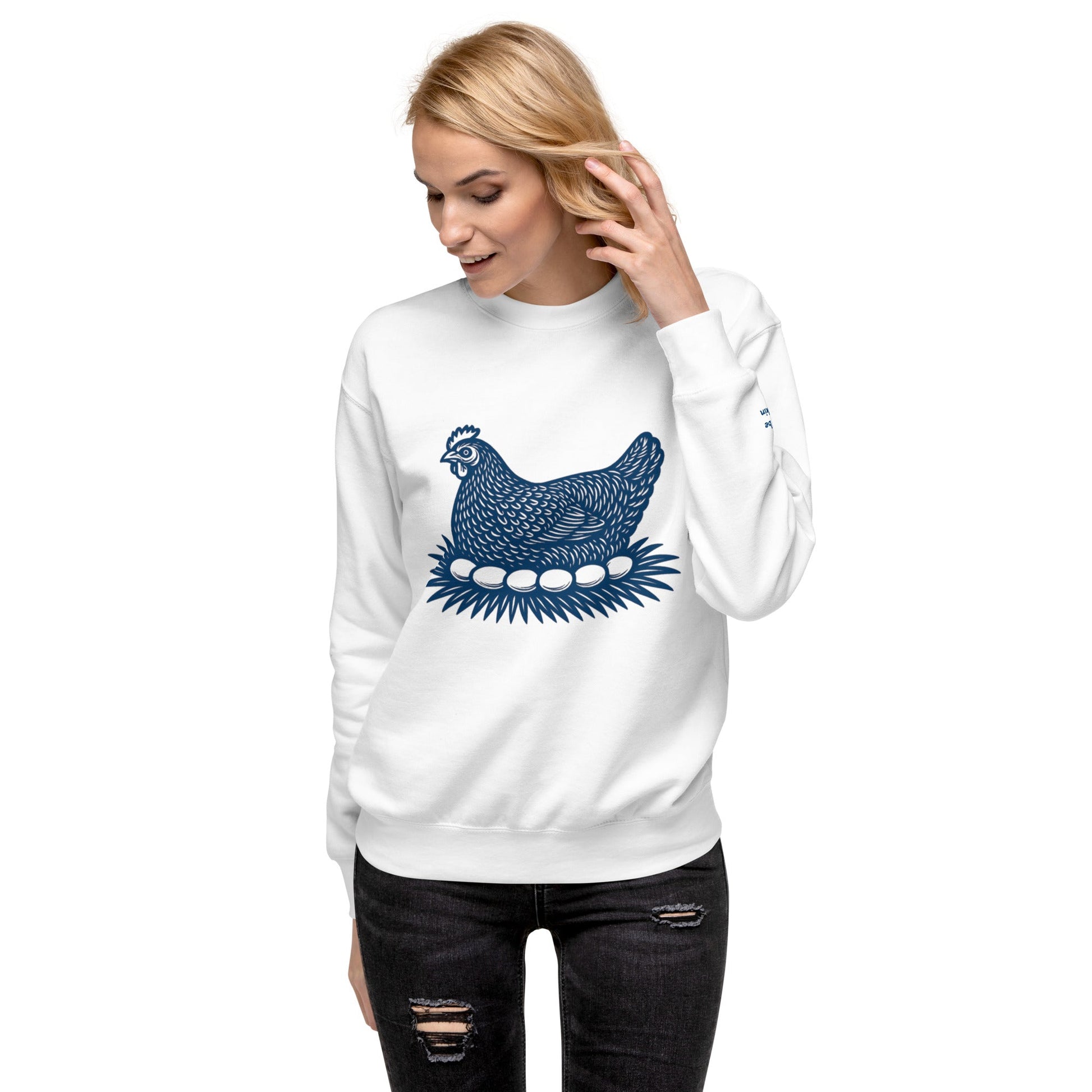 Retro Hen Unisex Premium Sweatshirt - Velora Luxury Fashion