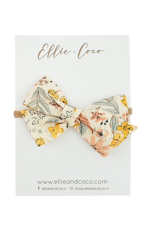 Retro Floral Oversize Bow - Velora