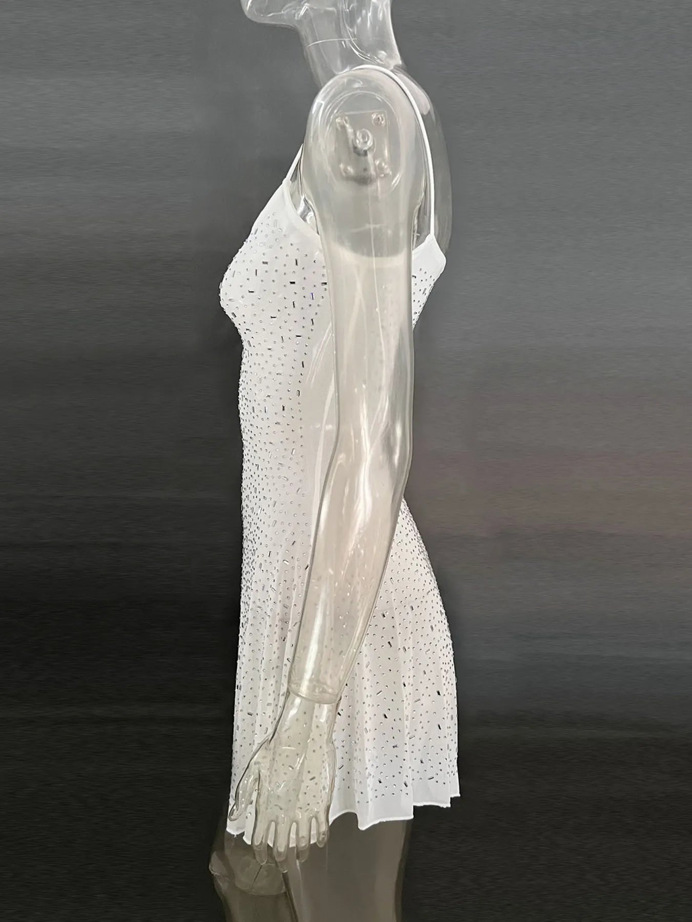 Rhinestone Decor Mini Cami Dress - Velora Luxury Fashion