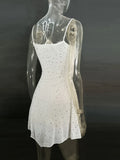 Rhinestone Decor Mini Cami Dress - Velora Luxury Fashion
