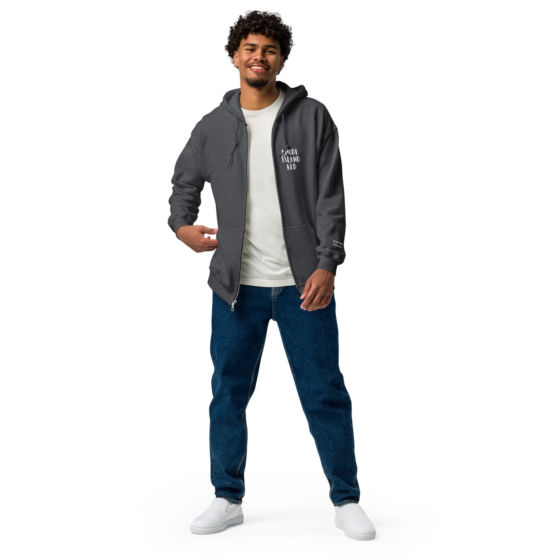Rhode Island Red Unisex heavy blend zip bunny hug (hoodie) - Velora Luxury Fashion