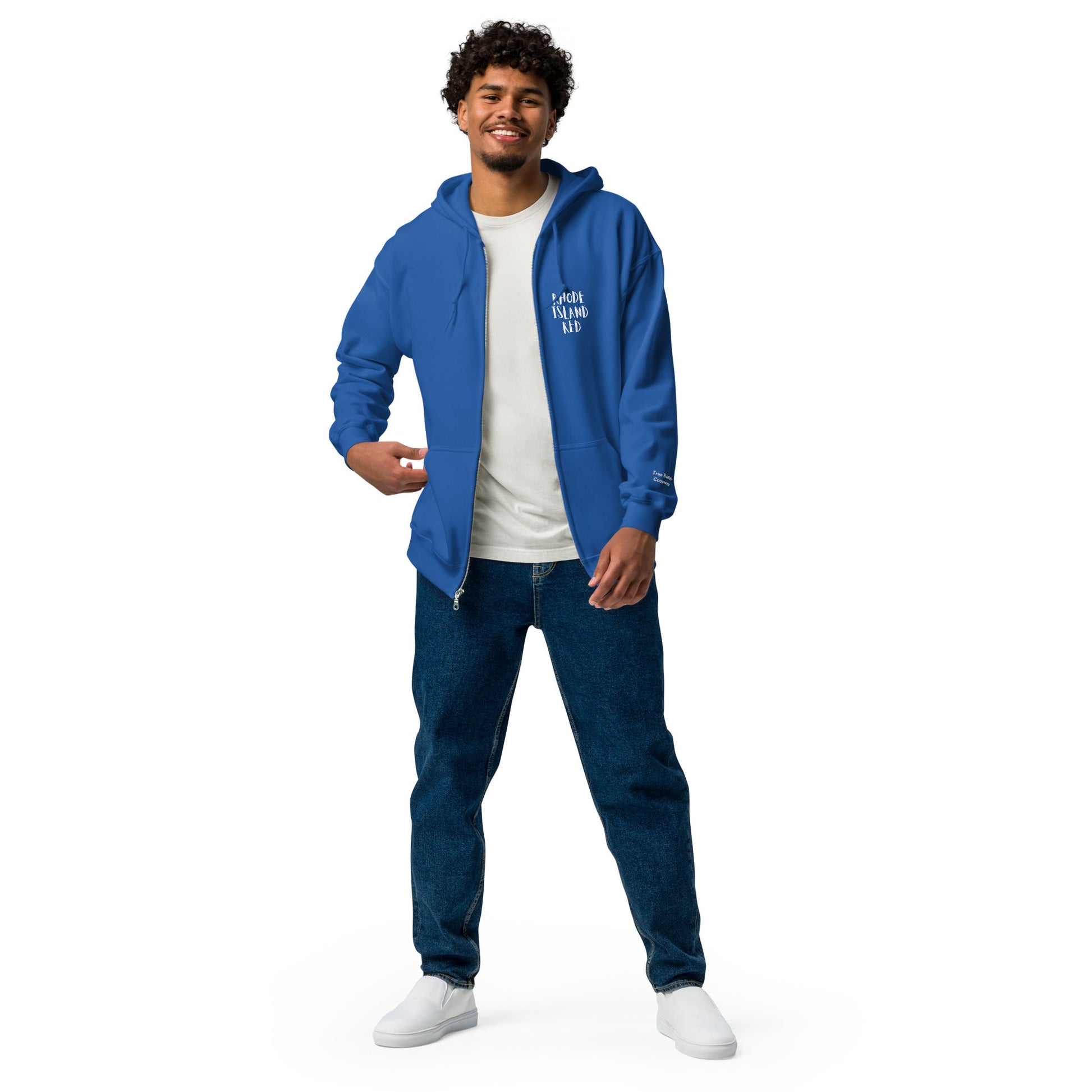 Rhode Island Red Unisex heavy blend zip bunny hug (hoodie) - Velora Luxury Fashion