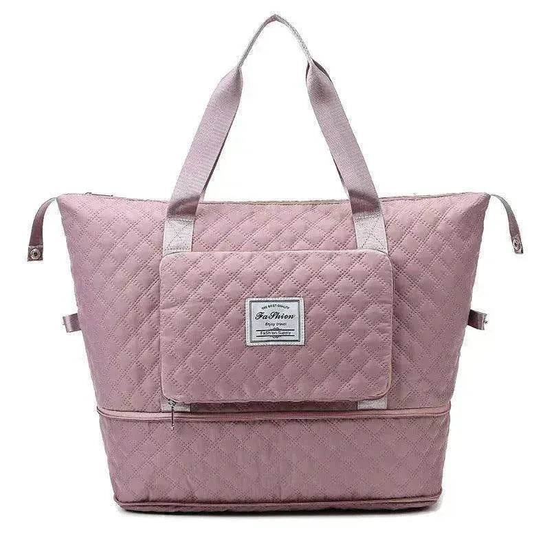 Rhombus Design Foldable Duffle: Large Capacity, Portable - Velora