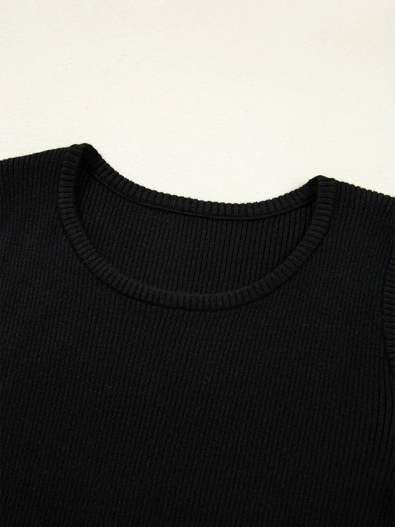 Ribbed Knit Cold Shoulder Sweater - Velora Luxury Fashion
