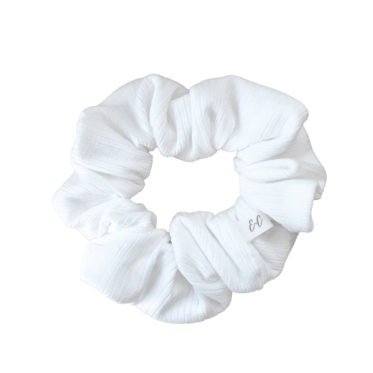 Ribbed Modal Scrunchie | White - Velora Luxury Fashion