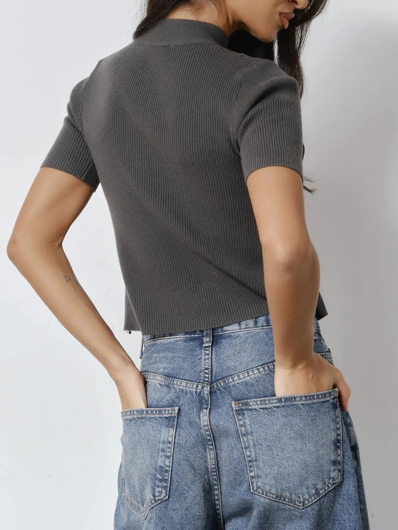 Ribbed Zip-Up Cardigan - Velora Luxury Fashion