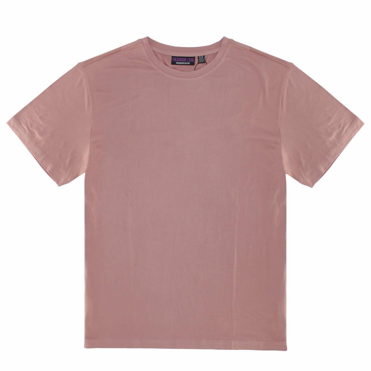 Rose Better Basics Ultra-Soft Crewneck Short Sleeve T-Shirt by Fashion Hub - Velora Luxury Fashion