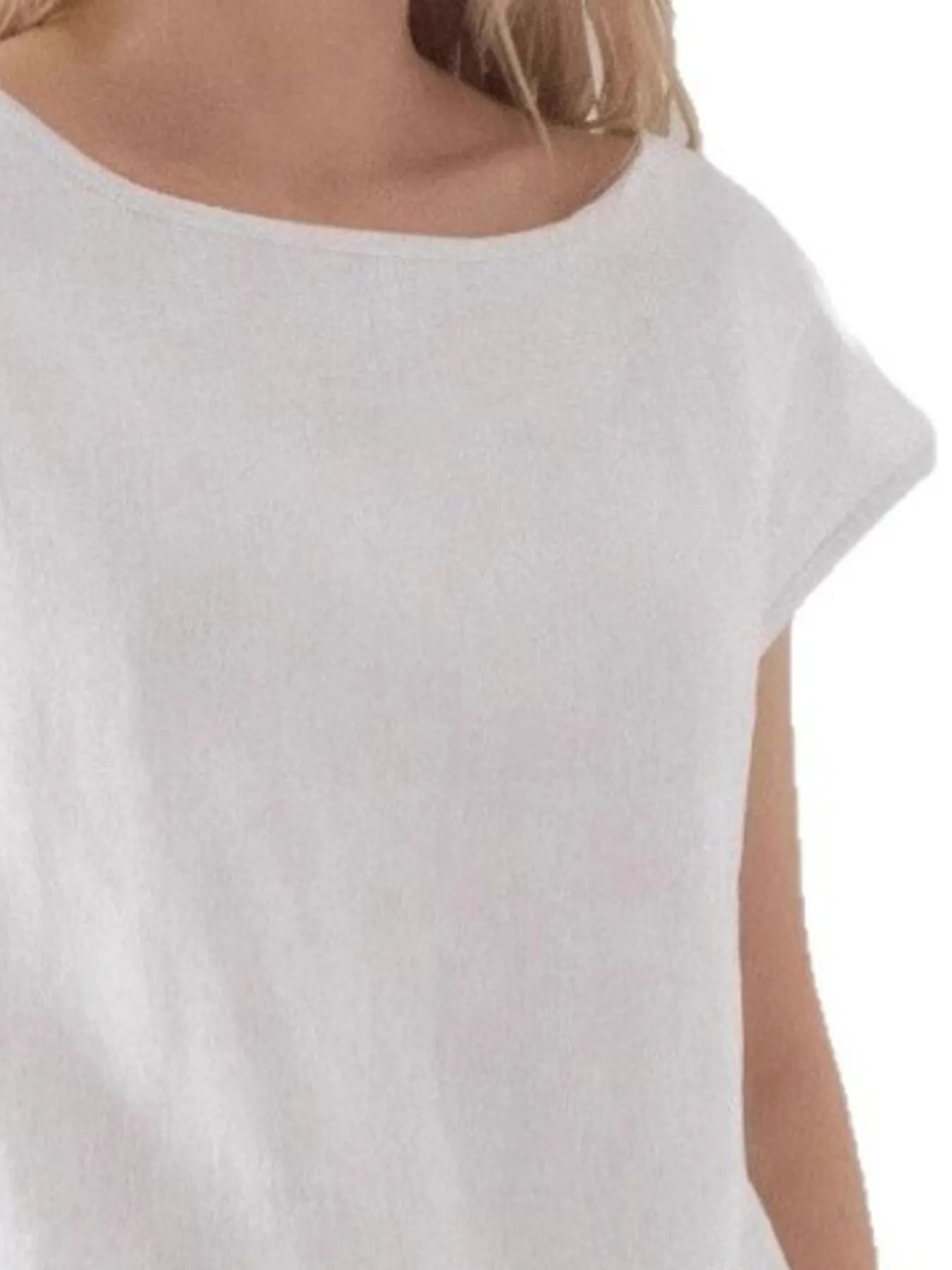 Round Neck Cap Sleeve Blouse - Velora Luxury Fashion