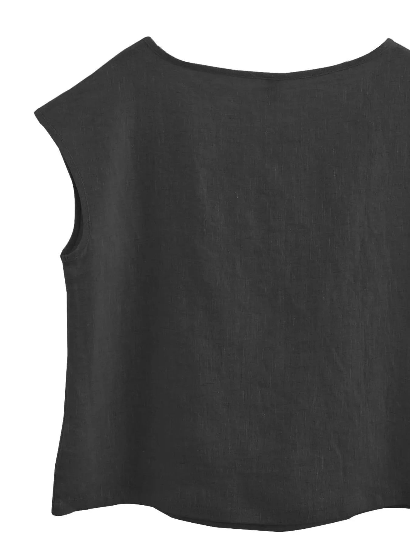 Round Neck Cap Sleeve Blouse - Velora Luxury Fashion