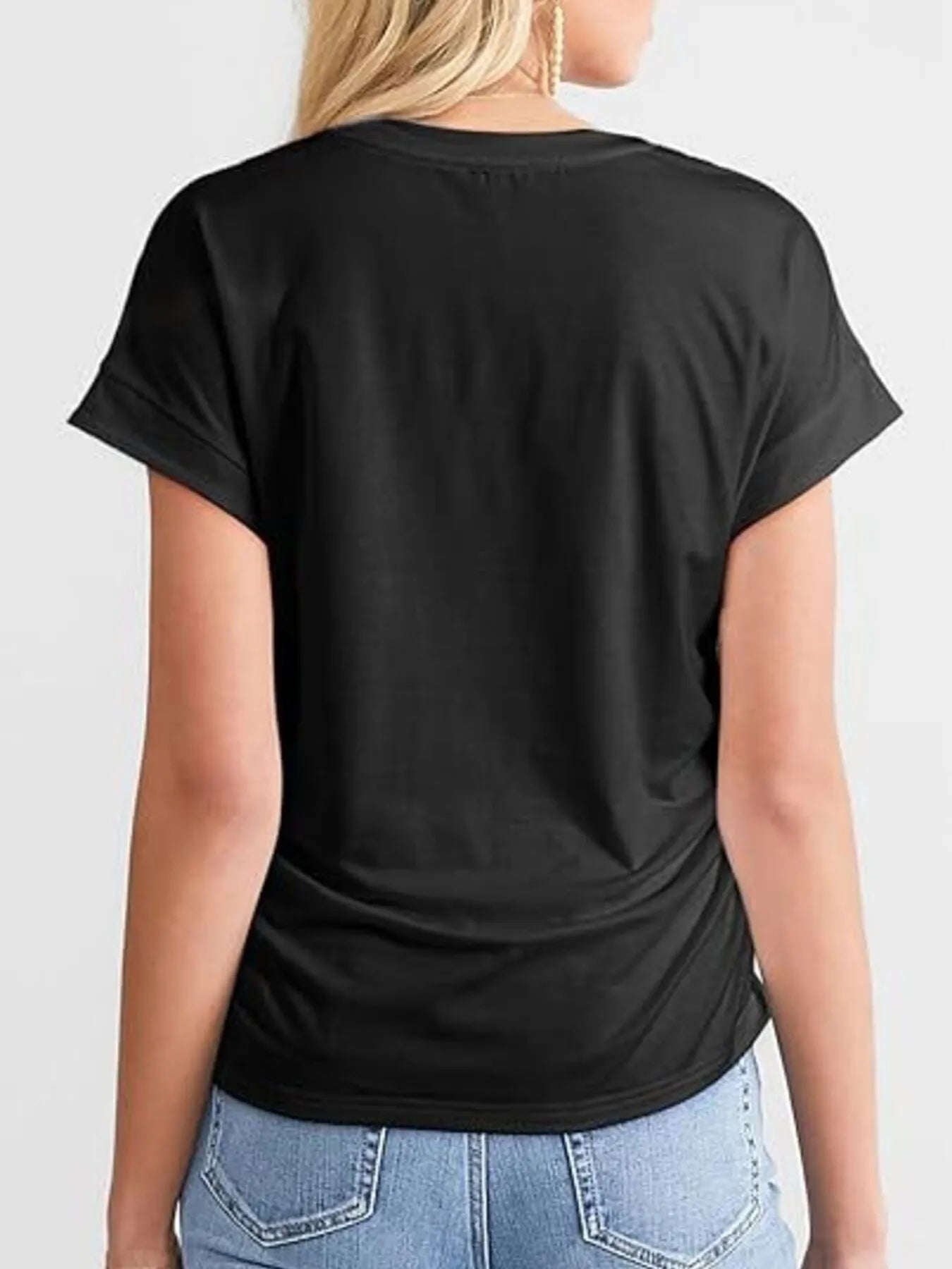 Round Neck Short Sleeve T-Shirt - Velora Luxury Fashion