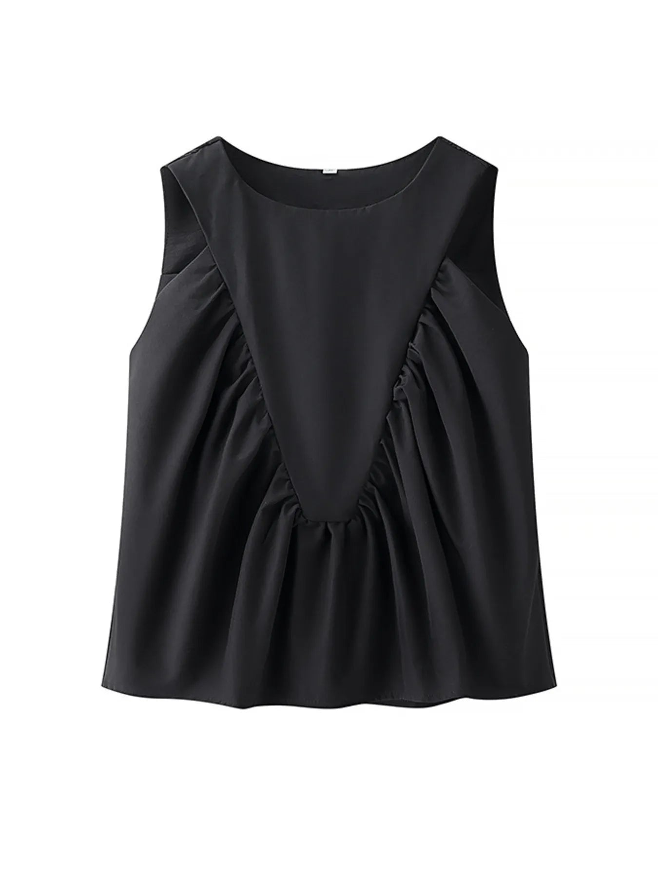 Ruched Round Neck Tank Top - Velora Luxury Fashion