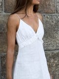 Ruffled V-Neck Maxi Dress - Velora Luxury Fashion