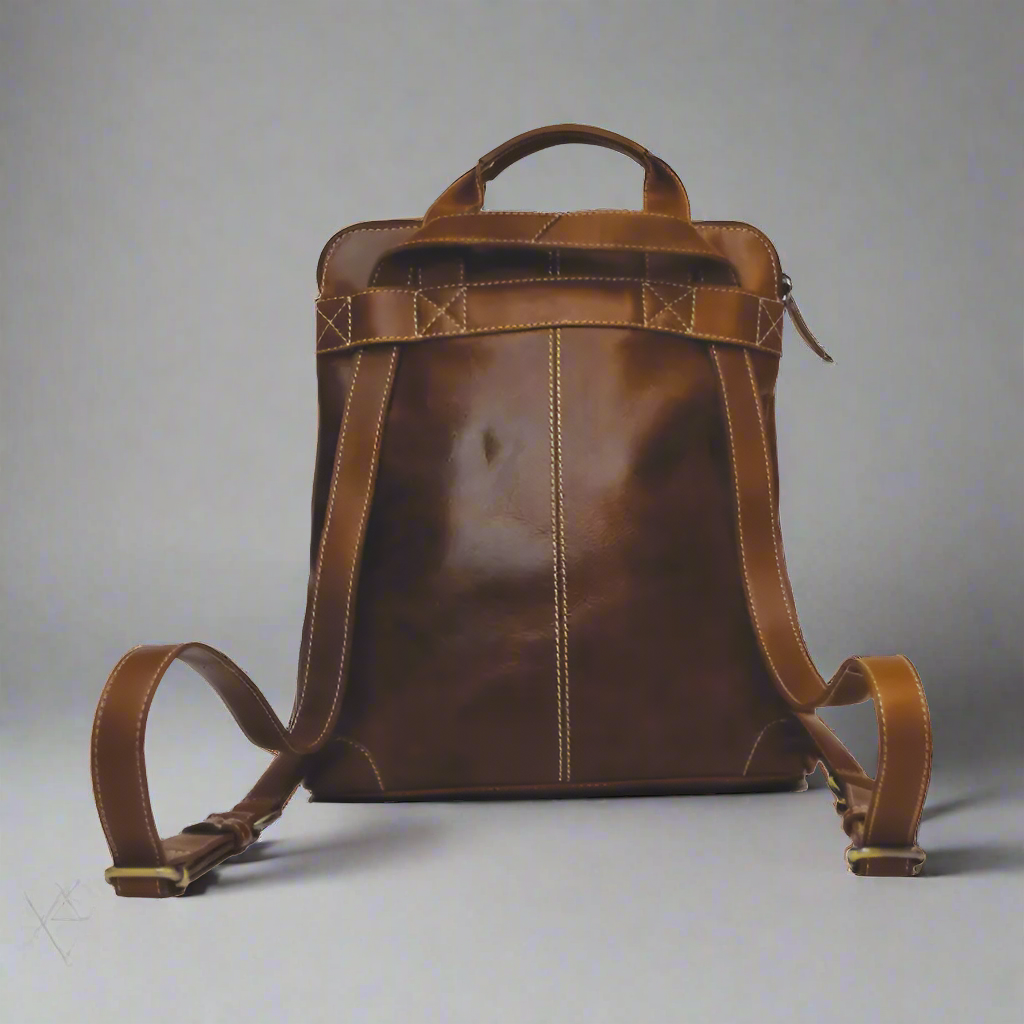 Rugged Earth Leather Backpack - Velora Luxury Fashion