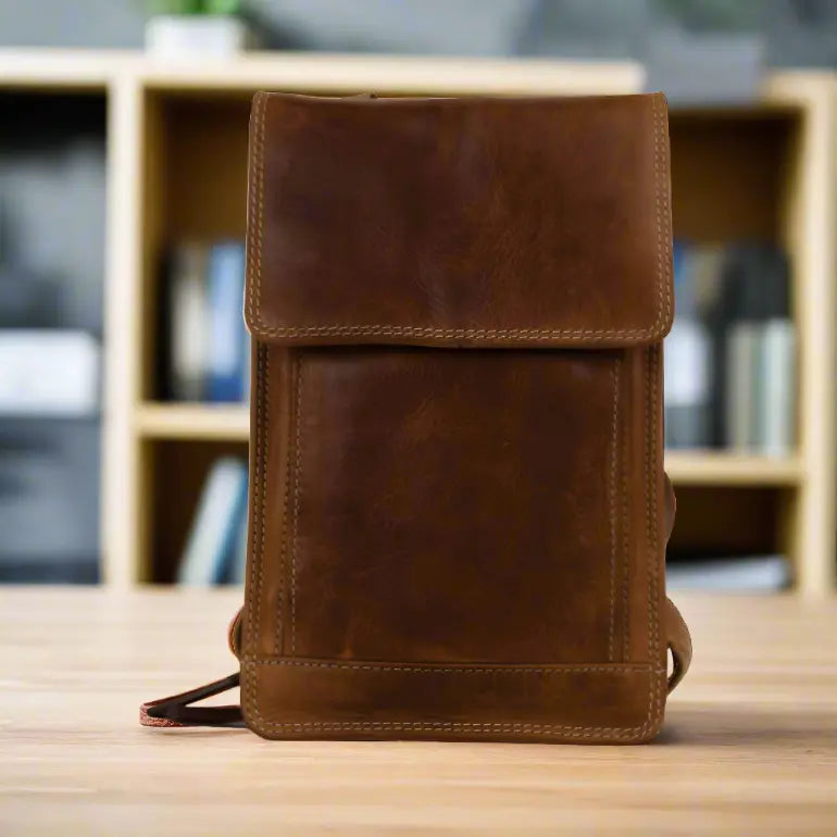 Rugged Earth Leather Organizer - Velora Luxury Fashion