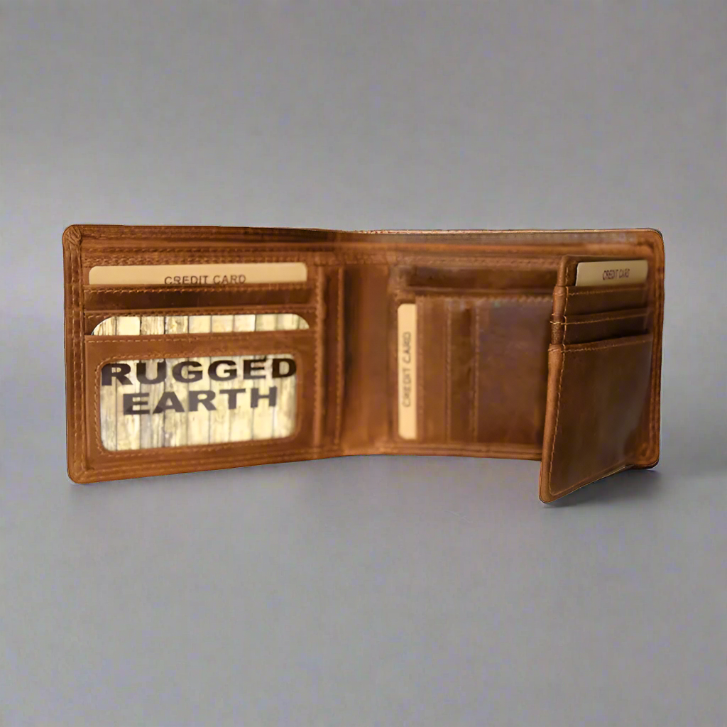 Rugged Earth Men's Bifold Leather Wallet - Velora Luxury Fashion