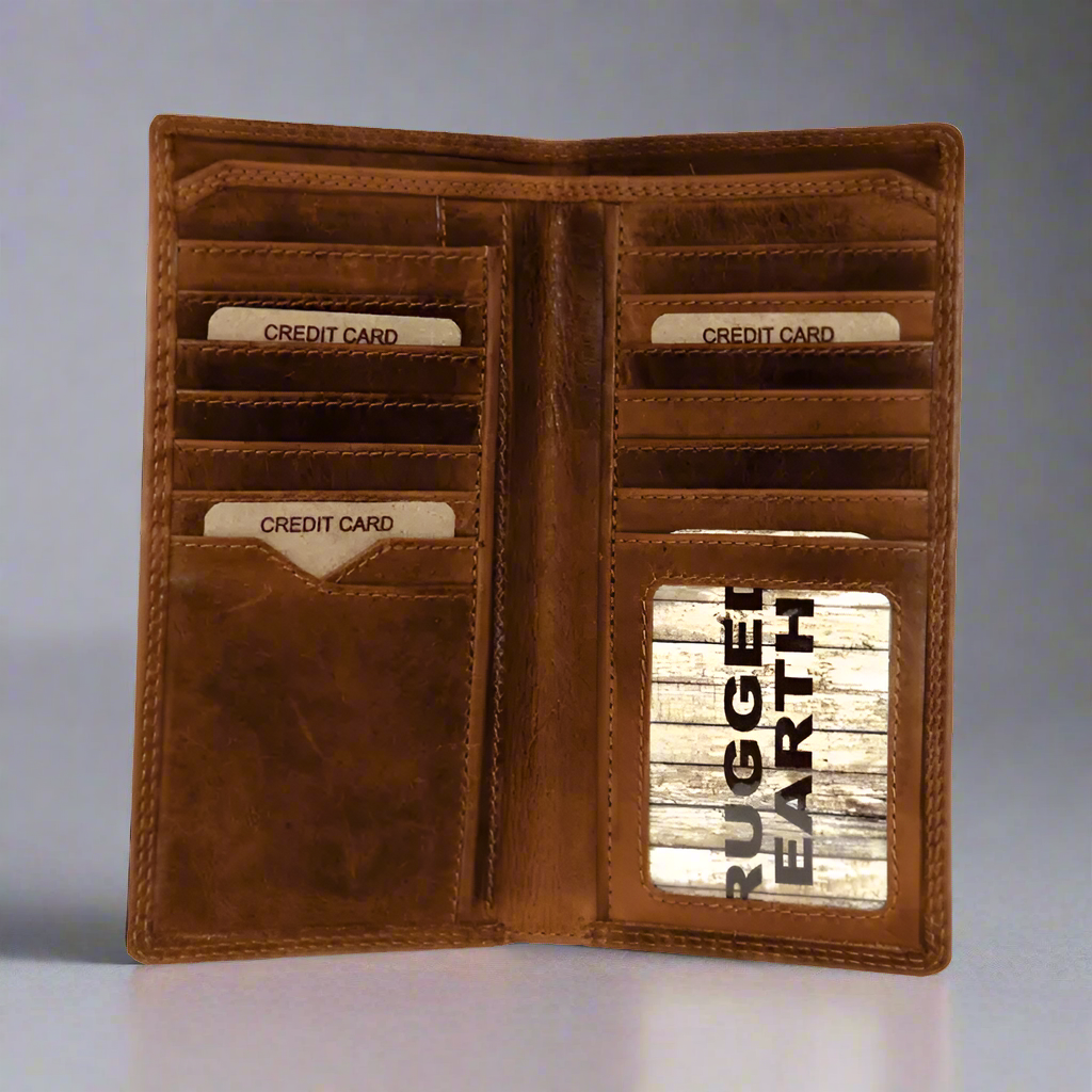 Rugged Earth Men's Tall Leather Wallet - Velora Luxury Fashion