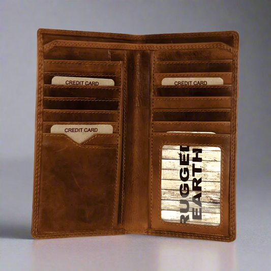 Rugged Earth Men's Tall Leather Wallet - Velora Luxury Fashion