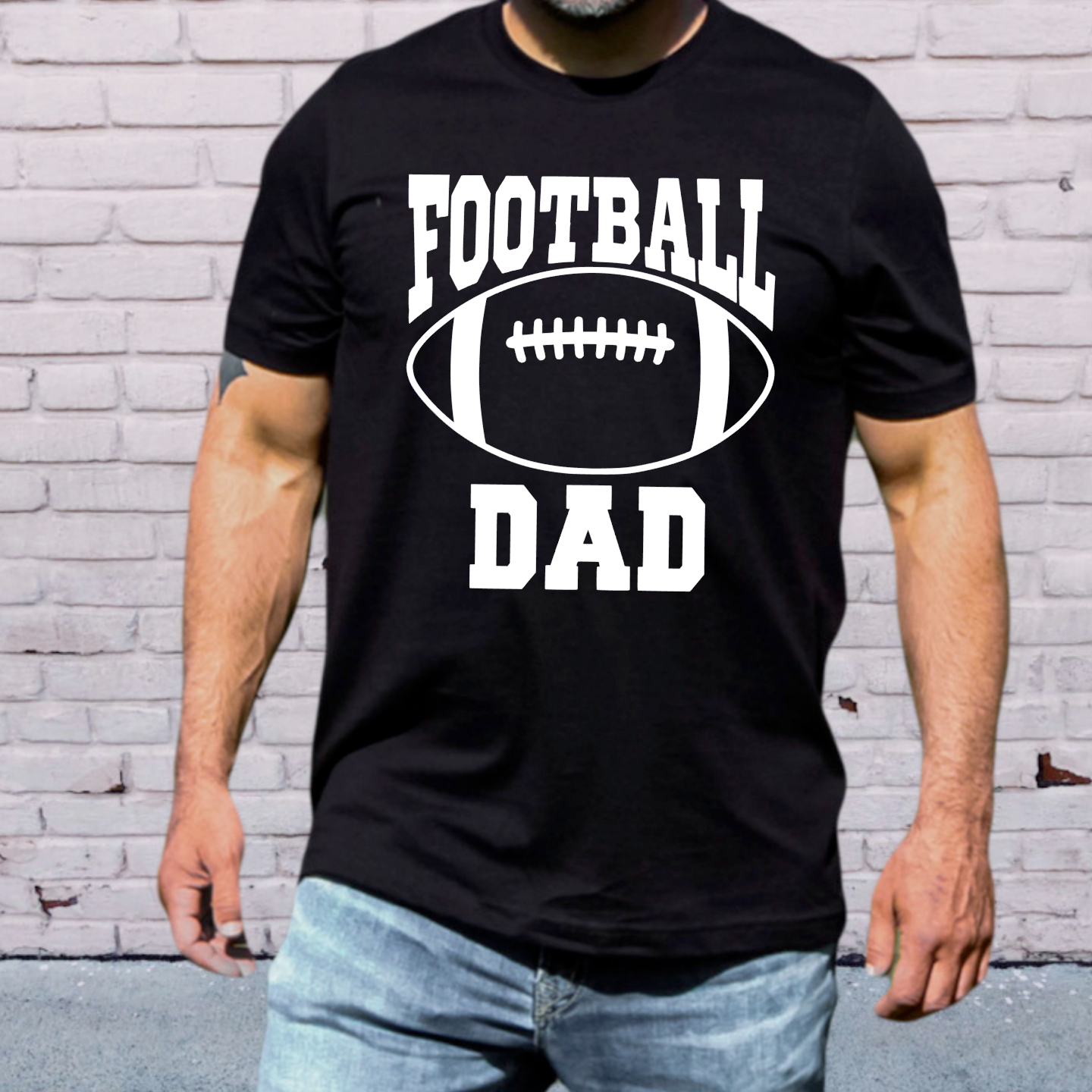 RusticGirls.Trilogy Football Dad T-Shirt for Men - Velora Luxury Fashion