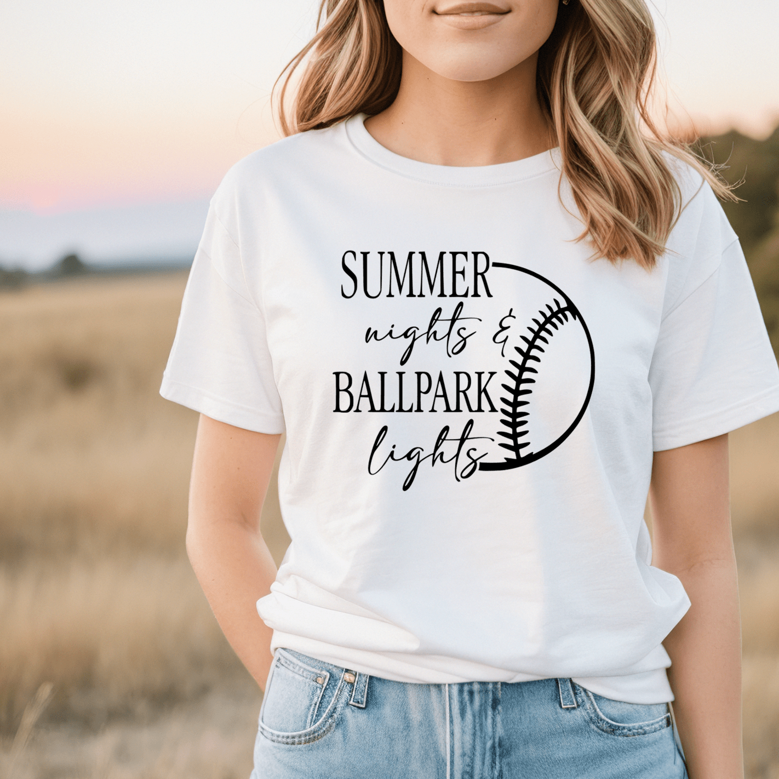RusticGirls.Trilogy Summer Nights Ballpark Lights T-Shirt - Velora Luxury Fashion