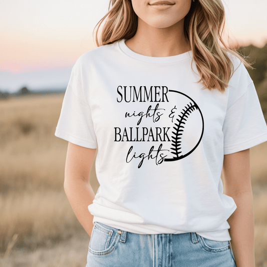 RusticGirls.Trilogy Summer Nights Ballpark Lights T-Shirt - Velora Luxury Fashion