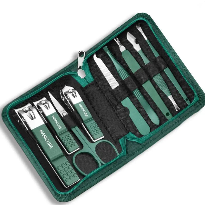 Professional 7/10/12/18 Piece Nail Care Kit Stainless Steel Manicure & Pedicure Set Nail Clipper Set with Travel Case - Velora