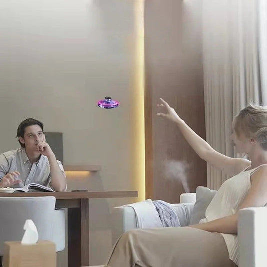 Mini Drone LED UFO Fingertip flying machine induction gyroscope Decompression adult children's toys Velora