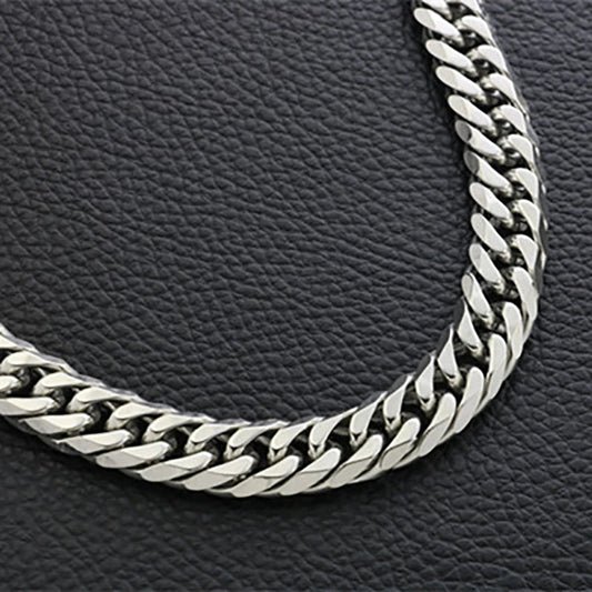 Fashion Thick Wide Double Duckle Weave Six-face Grinding Stainless Steel Men And Women Necklace Jewelry Chain Hot Sale - Velora