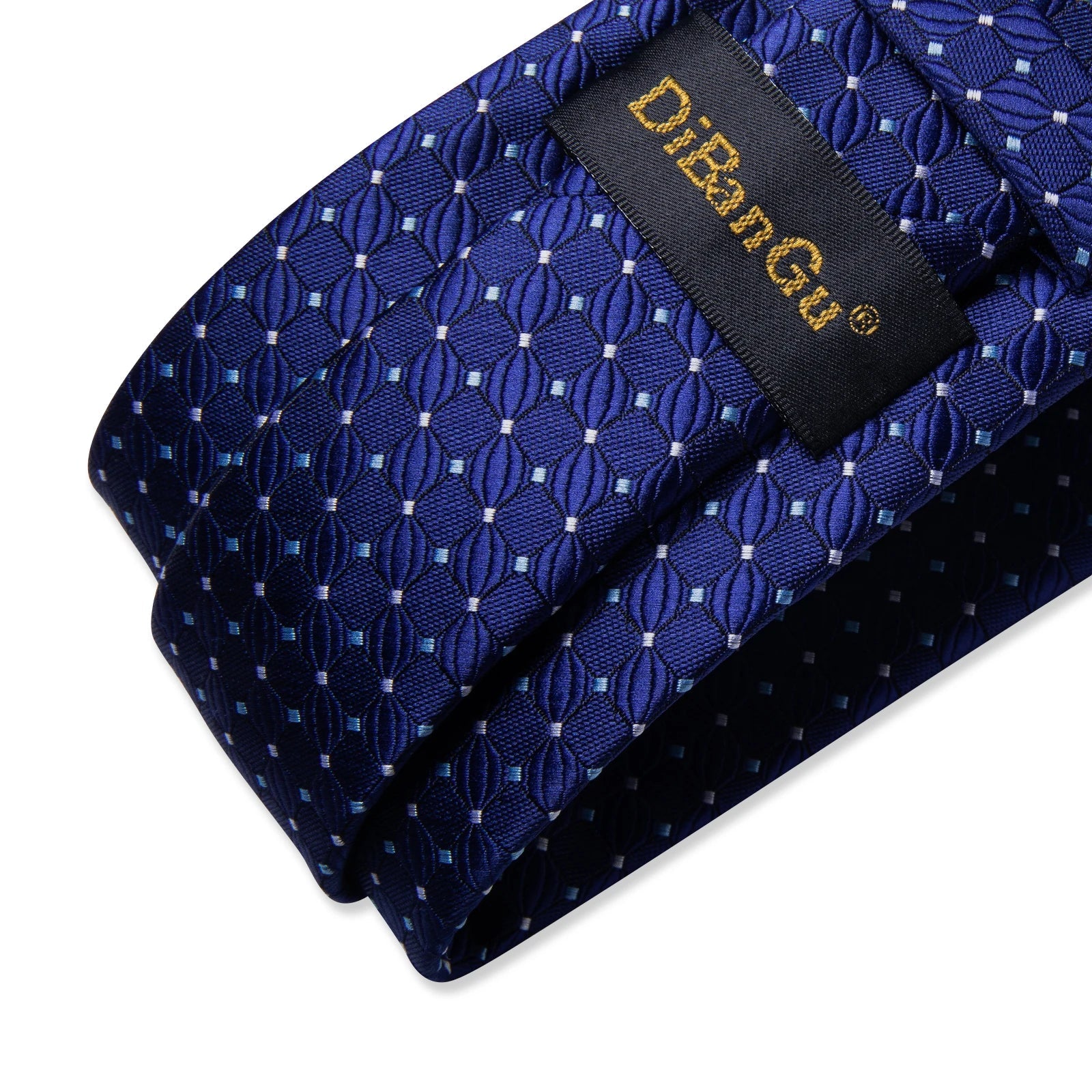 Blue Royal Dot Pliad Mens Tie set with Silver Clip and Ring Business Wedding Party Accessories 8cm Necktie Handkerchief Cufflink Velora