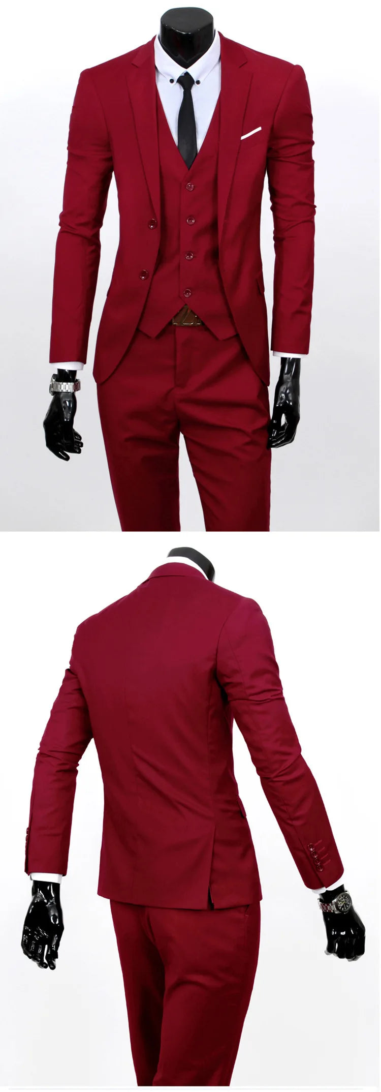 Spring Autumn New Fashion Men's Trendy Slim Business Solid Color 3 Pieces of Suits Sets Single Greasted Blazers Waistcoat Pants Velora