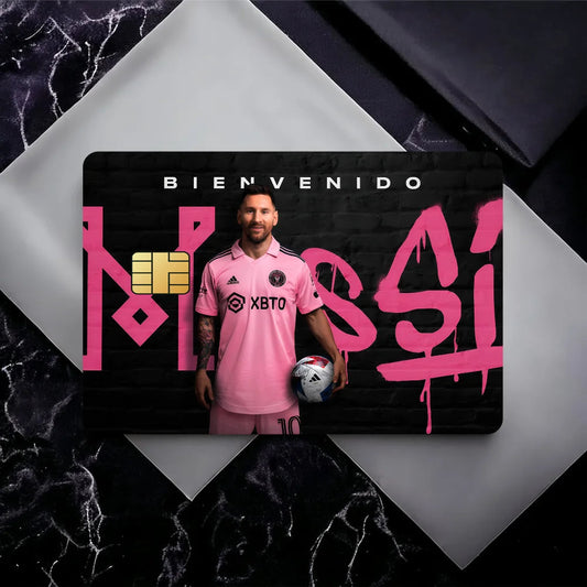 Superstar m-messi 10 K Poster Film Skin Cover Credit Card Stickers 4PCS Debit Front Decoration Bank Bus Pass Waterproof - Velora