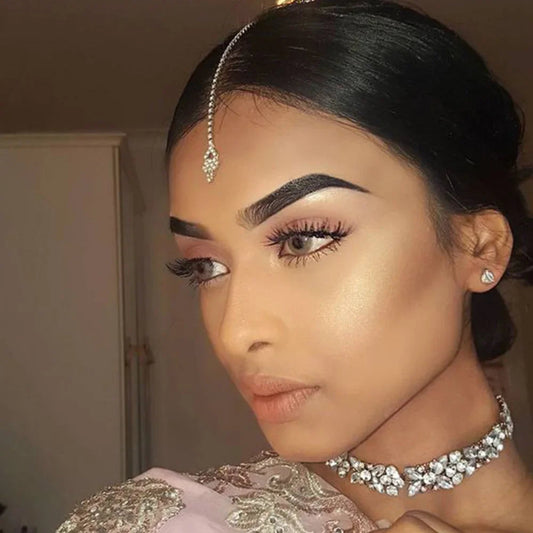 Stonefans Geometric Forehead Chain Women Indian Wedding Jewelry Designer Rhinestone Headband Hair Accessories Bride Trends 2024 - Velora
