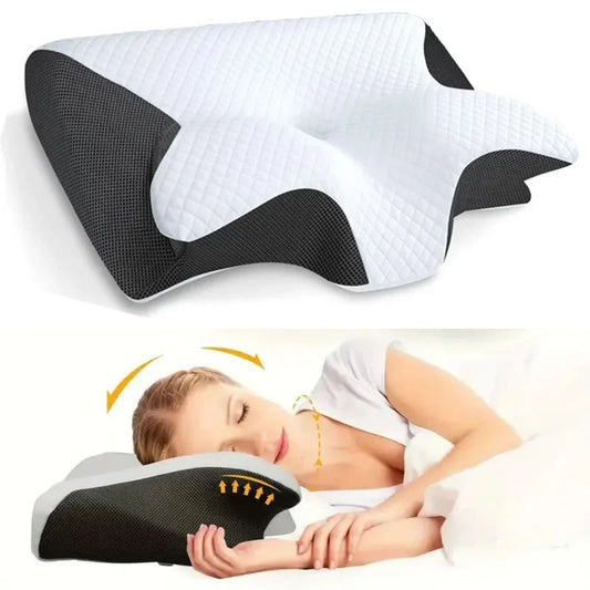 Butterfly Sleep Memory Neck Pillow Slow Rebound Comfortable Memory Foam Sleep Pillow Cervical Orthopedic Neck Massage Bed Pillow Velora