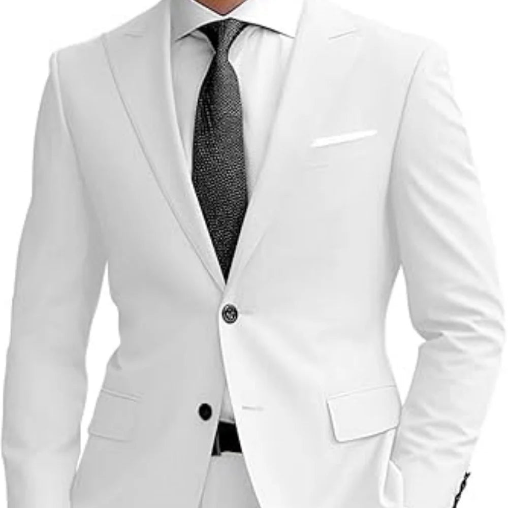 Men's suit - 3-piece tailored men's tuxedo suitable for parties weddings balls and business  2-piece solid-color suit jacket Velora