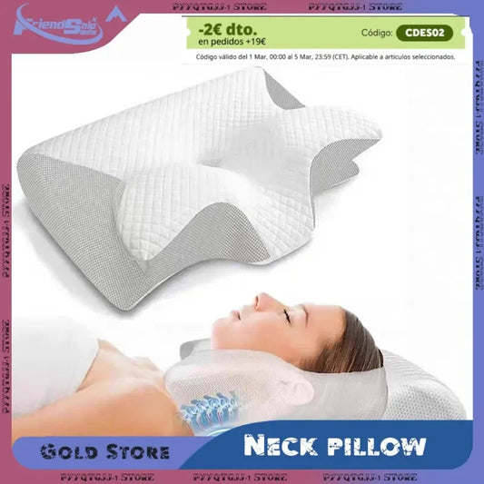 Sleep Memory Pillow Butterfly Memory Foam Neck Pillows Contoured Sleep For Neck Pain Relief Stomach Support Comfortable Pillow Velora