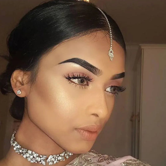 Stonefans Geometric Forehead Chain Women Indian Wedding Jewelry Designer Rhinestone Headband Hair Accessories Bride Trends 2024 - Velora