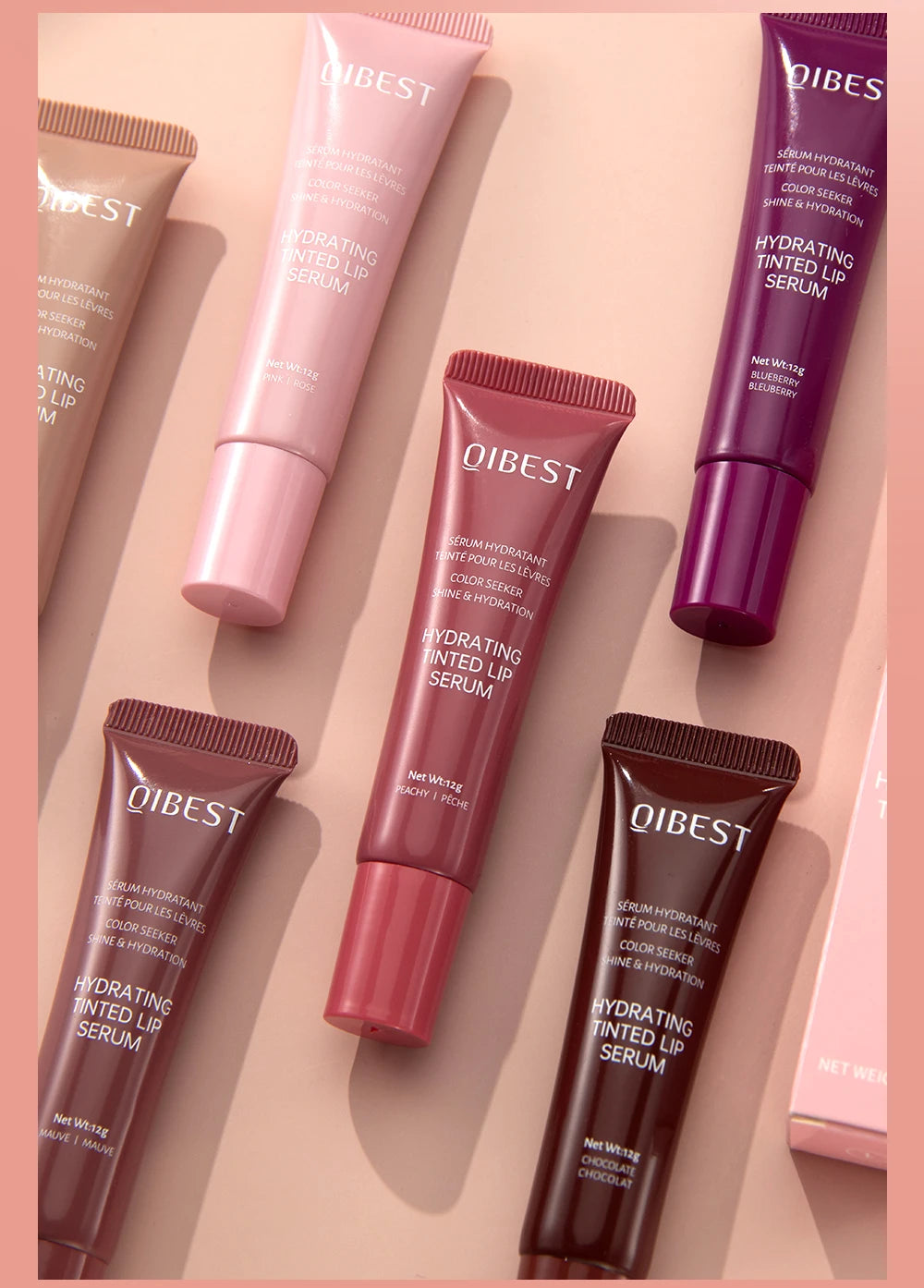 QIBEST Watery Crystal Clear Jelly Lip Oil Lip Balm Moisturizing Smoothing Lip Lines Jelly Pout Lip Gloss Glass Tinted Lip Glaze - Velora